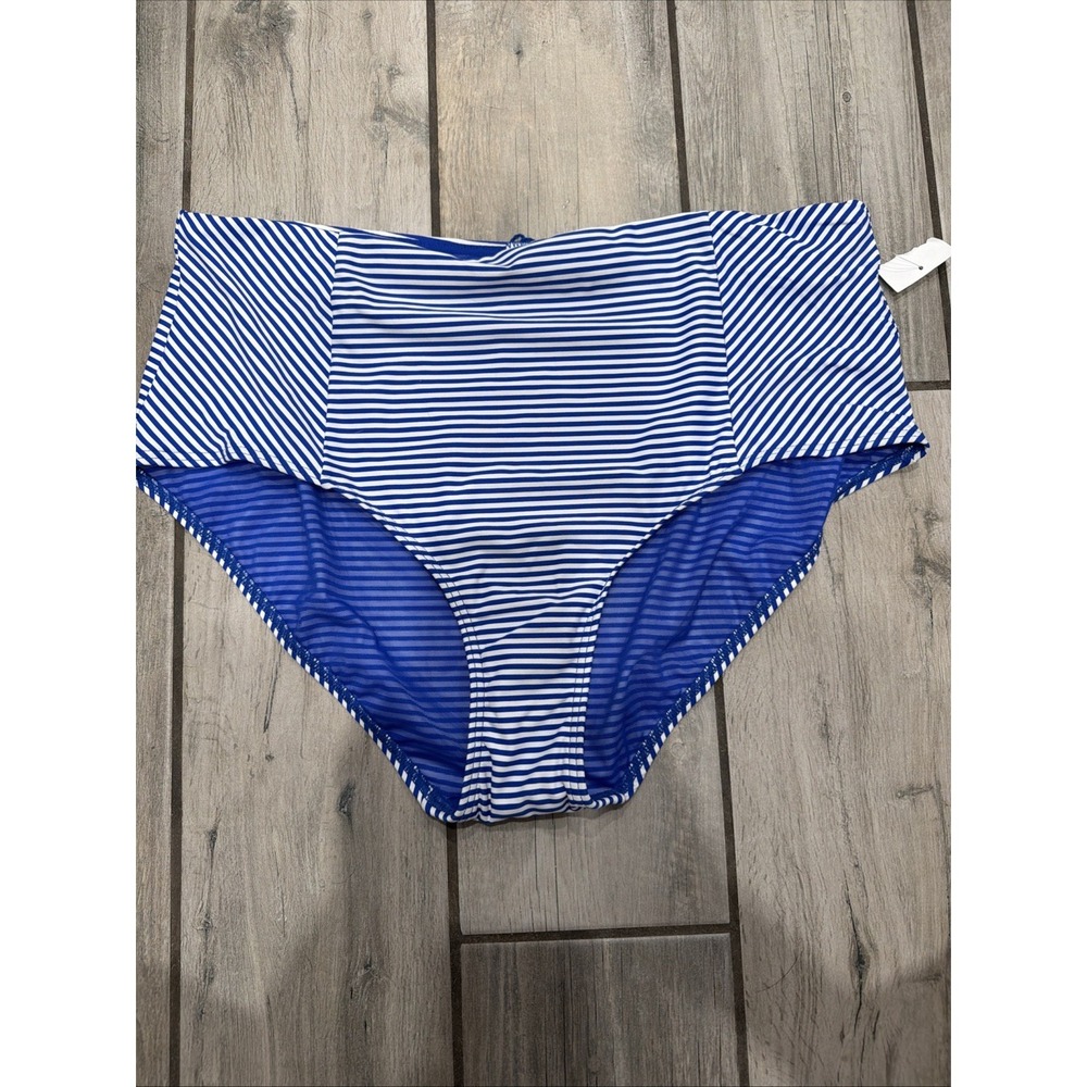 NEW Size 14 Sea Level Swim Chamarel Blue White Striped Swim Bikini Bottoms